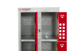 Armorgard Powerstation 10 Door Battery Charging Unit -Safe Deposit Shop pws10 close top lockers doors open 1