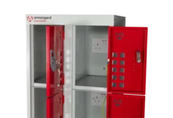 Armorgard Powerstation 10 Door Battery Charging Unit -Safe Deposit Shop pws10 close top lockers doors open 2