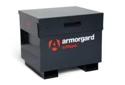 Armorgard TuffBank Site TB21 Tool Storage Box -Safe Deposit Shop tb21 front left lid shut