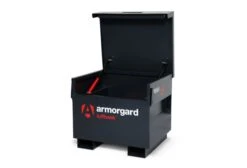 Armorgard TuffBank Site TB21 Tool Storage Box -Safe Deposit Shop tb21 front right lid open