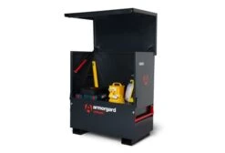 Armorgard TuffBank Site Chest TBC4 - Tool Storage Unit -Safe Deposit Shop tbc4 front right lid open with props